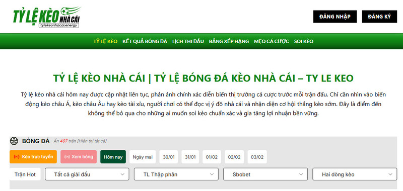 Tỷ lệ kèo nhà cái